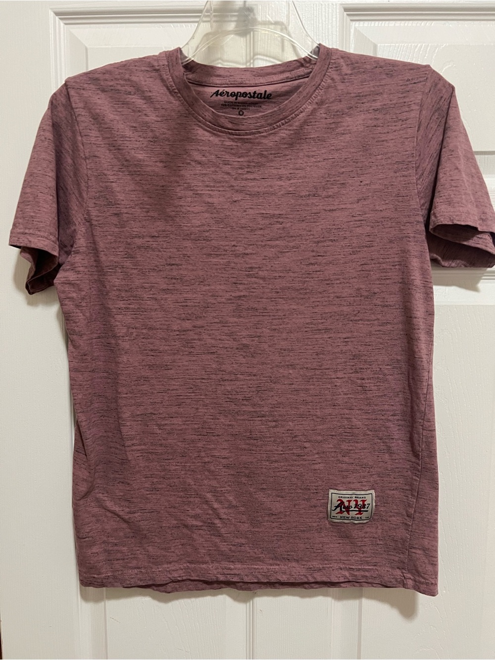 Aeropostale Aero 1987 Logo T Shirt Men's Med Pink Heather Slub Y2K Casual
